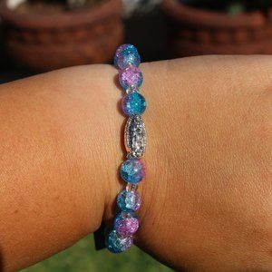 Aqua and Purple Bracelet